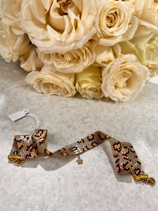 چوکرمیوکیمدل پلنگی ترکیب با طلا آویز ستاره