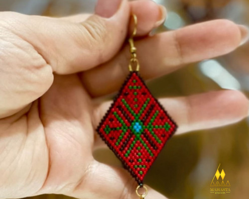 پلاک میوکی مدل لوزی طیف رنگ ( قرمز، سبز)