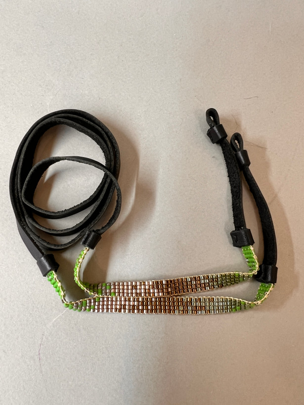 بند عینکمیوکی ترکیب با بند چرم طیف رنگ ( سبز ، کرم)