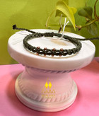 دستبند مکرومه مدل لوزی ترکیب با گوی طلا