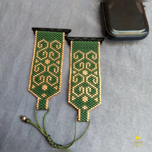 بنداپل واچ میوکی سایز۴۵ رنگ (سبز ، طلایی)