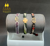 دستبندهای میوکی طرح شاد ترکیب با پلاک طلا