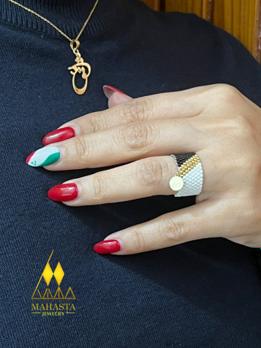 انگشتر میوکی ترکیب با آویز پولکی