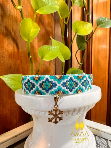 چوکر میوکی ترکیب با پلاک طلا آویز