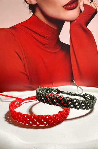 دستبند مکرومه مدل اسپرت برای نصب و آویز پلاک طلا