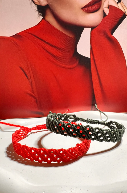 دستبند مکرومه مدل اسپرت برای نصب و آویز پلاک طلا